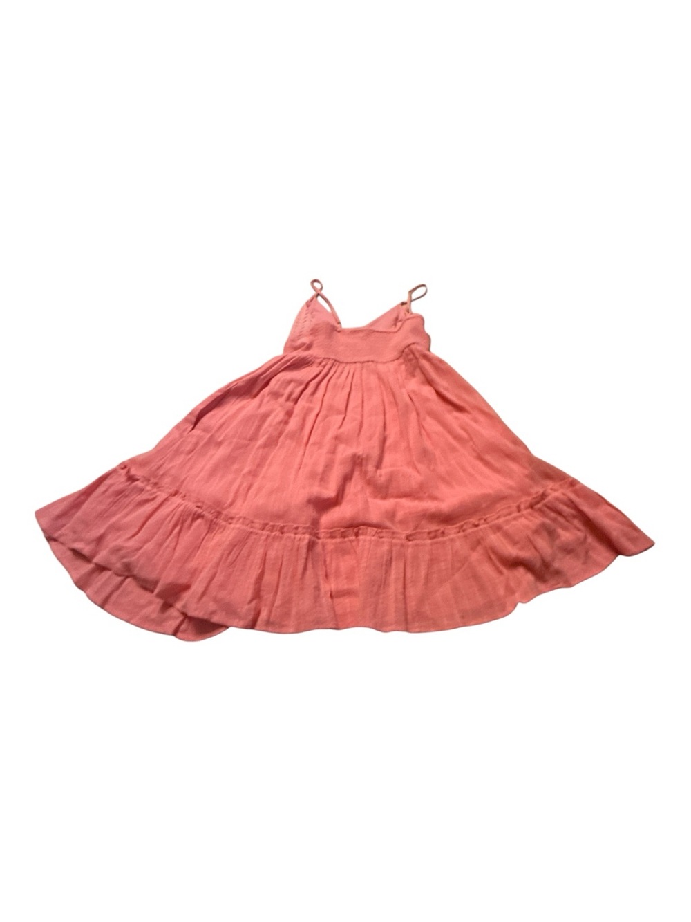 Amuse Society Coral Pink Tiered Spaghetti-Strap Dress